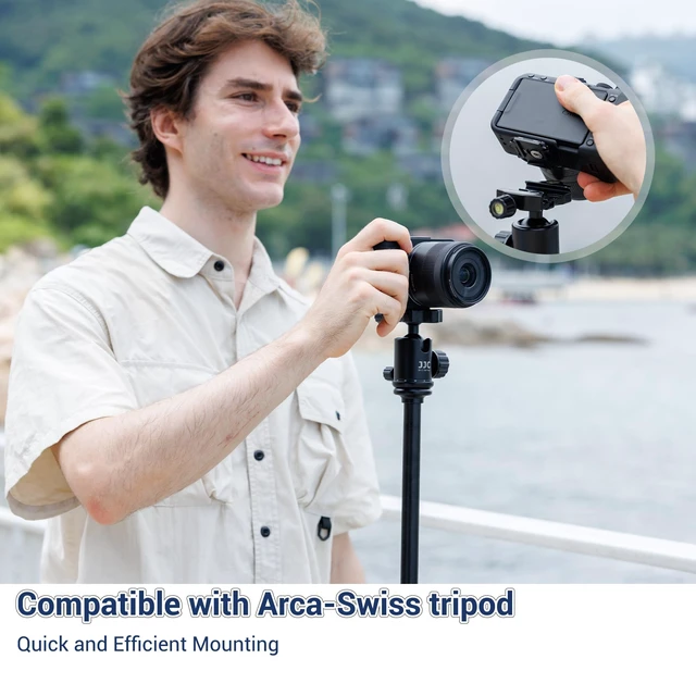 Alt view image 4 of 7 - 2 Pack 38mm Camera Mount Plate, Arca Swiss Quick Release Plate & Clamp V3 with 4-Sided QR Compatible with Capture Camera Clip V3, Aluminum for Tripod Monopod Strap