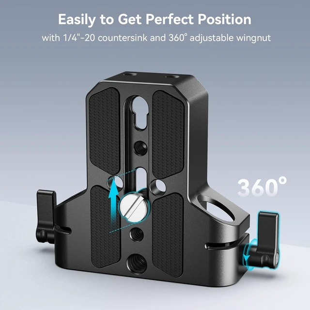 Alt view image 5 of 7 - Quick Release Plate for Arca Swiss, with 1/4"-20 & 3/8"-16 Screw | Both for Sony A6500/ A6600/ A6300 /A7SIII /A7III, for Canon R5/R6