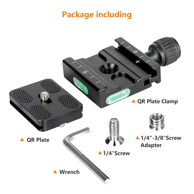Alt view image 7 of 7 - 50mm Arca Swiss Quick Release Plate & Clamp Set | Aluminum QR Plate Adapter with 3/8"&1/4" Screw for DSLR Camera Tripod Ball Head Monopod Gimbal Stabilizer