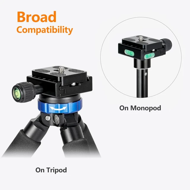 Alt view image 5 of 7 - 50mm Arca Swiss Quick Release Plate & Clamp Set | Aluminum QR Plate Adapter with 3/8"&1/4" Screw for DSLR Camera Tripod Ball Head Monopod Gimbal Stabilizer