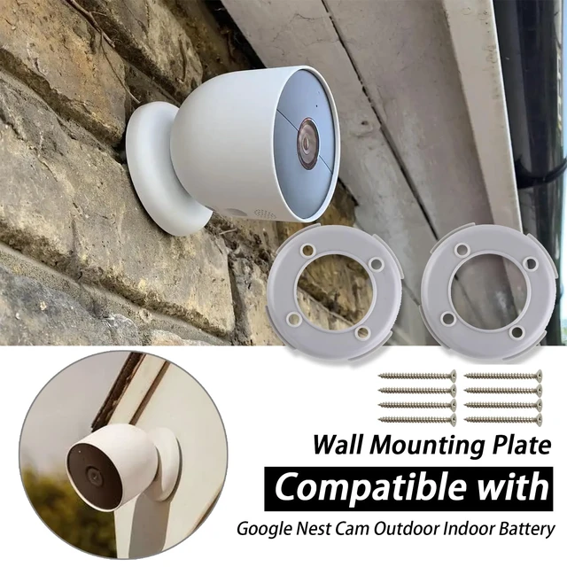 Alt view image 2 of 7 - 2Pcs Wall Mounting Plates w/ Screws,Grey Plastic,Easy to Install | Fit for Google Nest Camera Outdoor Indoor Battery Models,Wall Bracket Part Connected to Magnetic Base
