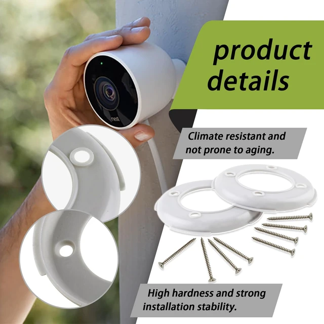 Alt view image 5 of 7 - 2Pcs Wall Mounting Plates w/ Screws,Grey Plastic,Easy to Install | Fit for Google Nest Camera Outdoor Indoor Battery Models,Wall Bracket Part Connected to Magnetic Base