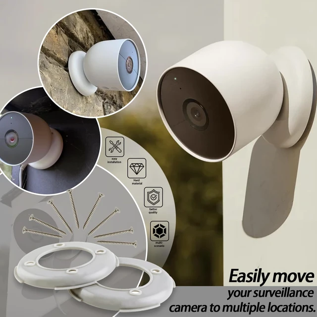 Alt view image 6 of 7 - 2Pcs Wall Mounting Plates w/ Screws,Grey Plastic,Easy to Install | Fit for Google Nest Camera Outdoor Indoor Battery Models,Wall Bracket Part Connected to Magnetic Base