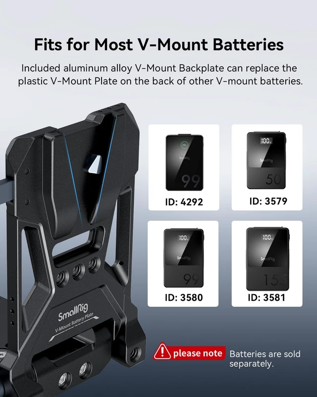 Alt view image 6 of 7 - Foldable V Mount Battery Plate with Quick Release Plate for Arca | for Sony FX3 /A7 V/A7 IV/A7S III, for Canon R5/R6, for Nikon Z8, Compact Camera Video Rig, for NEEWER V Mount Battery PS099E