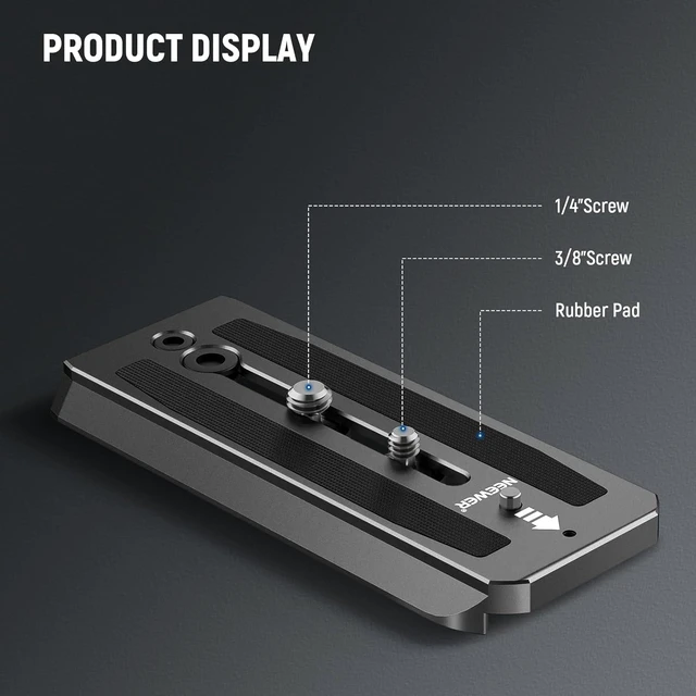 Alt view image 2 of 7 - 501PL Tripod Fluid Head Quick Release Camera Mounting Plate, QR5 | With 1/4" and 3/8" Screws, Anti Off Pin, for GM001 GM002 GM006 Fluid Heads