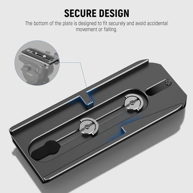 Alt view image 3 of 7 - 501PL Tripod Fluid Head Quick Release Camera Mounting Plate, QR5 | With 1/4" and 3/8" Screws, Anti Off Pin, for GM001 GM002 GM006 Fluid Heads