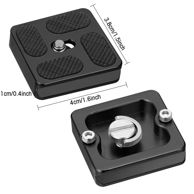 Alt view image 2 of 7 - Quick Release Plate Tripod 1/4-20 DSLR,Pu40,Black | Tripod Mount Plate, Camera Tripod Mount for DSLR Camera Tripod Ball Head , Metal, 1.9 x 1.5 x 0.4 Inch