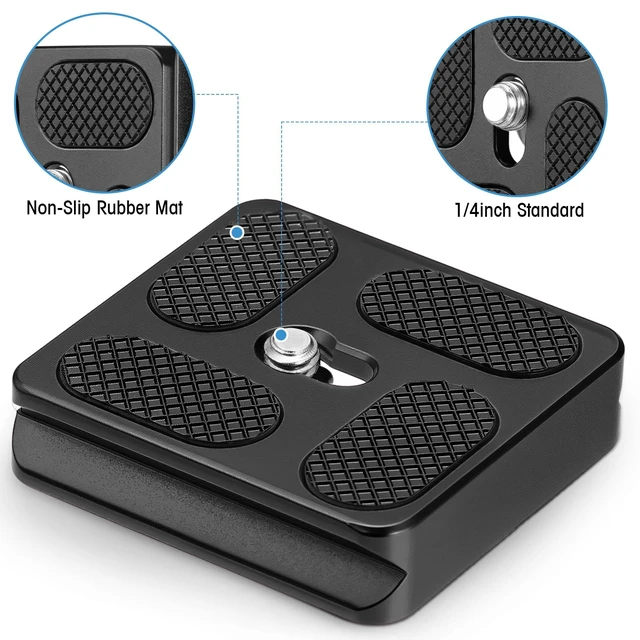 Alt view image 3 of 7 - Quick Release Plate Tripod 1/4-20 DSLR,Pu40,Black | Tripod Mount Plate, Camera Tripod Mount for DSLR Camera Tripod Ball Head , Metal, 1.9 x 1.5 x 0.4 Inch