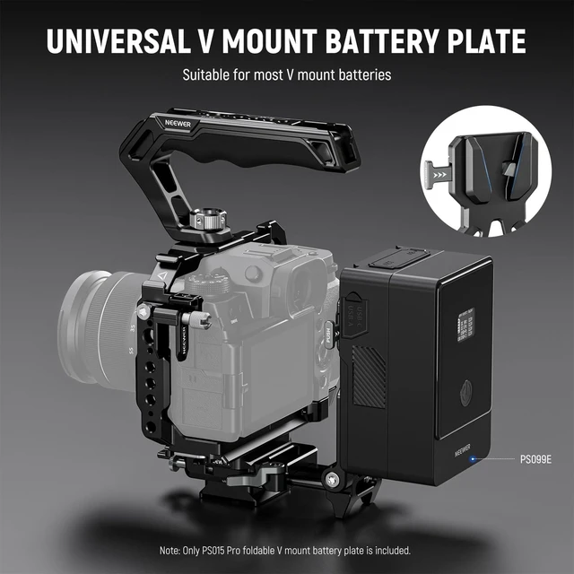 Alt view image 2 of 7 - Foldable V Mount Battery Plate with Arca Type Baseplate, PS015 PRO | Quick Release Camera Base Plate, Lightweight DSLR Video Rig, Compatible with SmallRig V Mount Battery Cage DJI RS4 RS3 Gimbal