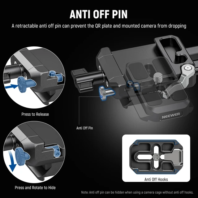 Alt view image 4 of 7 - Foldable V Mount Battery Plate with Arca Type Baseplate, PS015 PRO | Quick Release Camera Base Plate, Lightweight DSLR Video Rig, Compatible with SmallRig V Mount Battery Cage DJI RS4 RS3 Gimbal