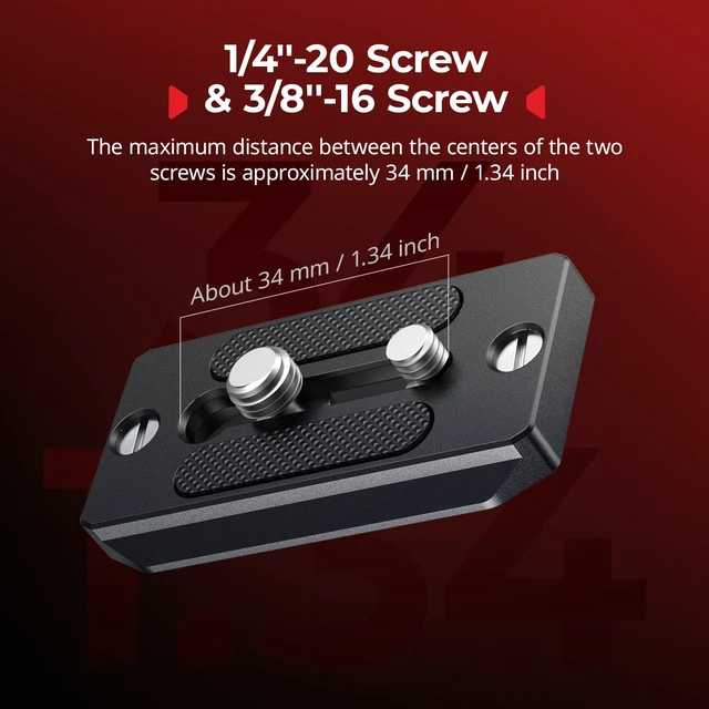 Alt view image 3 of 7 - Quick Release Plate for Arca Swiss, with 1/4"-20 & 3/8"-16 Screw | Baseplate for cameras and cages - 2146B