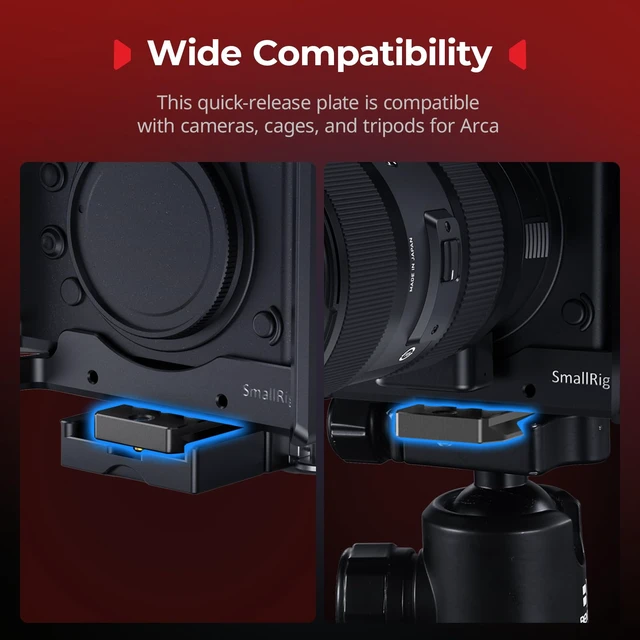 Alt view image 6 of 7 - Quick Release Plate for Arca Swiss, with 1/4"-20 & 3/8"-16 Screw | Baseplate for cameras and cages - 2146B