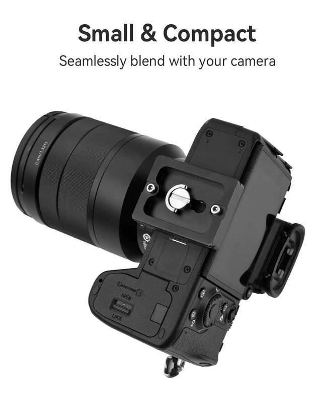Alt view image 4 of 7 - 50mm Arca Swiss Quick Release Plate, with 3/8"&1/4" Screw, Black | Aluminum QR Clamp Adapter Set, Built-in Bubble Level Compatible with Manfrotto DSLR Camera Tripod Ball Head Monopod