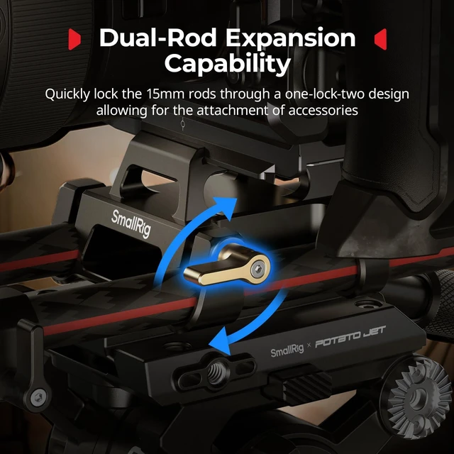 Alt view image 2 of 6 - Universal Mount Plate Kit with Dual 15mm Rod Clamp | Built-in Quick Release Plate for Arca-Swiss, with 1/4"-20 and 3/8"-16 Threaded Holes, for Cameras