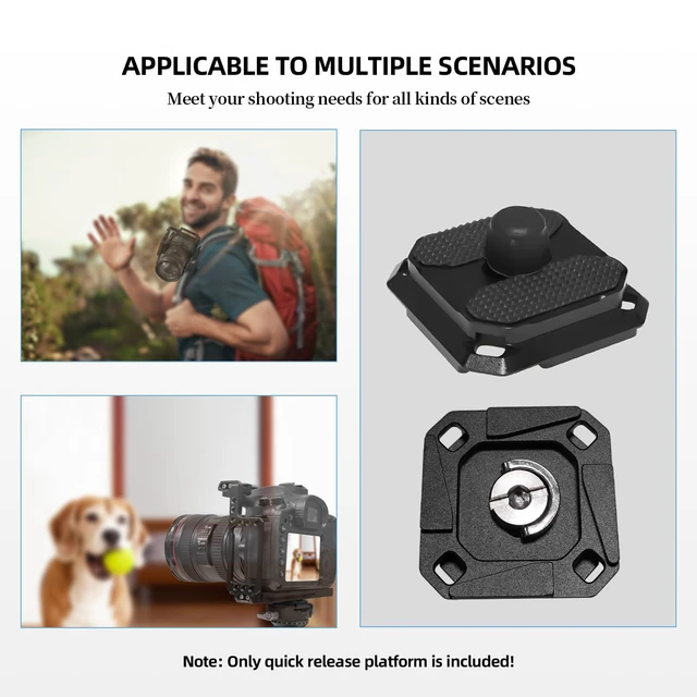 Alt view image 2 of 7 - 2 Pack Arca-Swiss Plate, Quick Release Plate Camera Mount for Tripod,38mm Arca-Swiss Mount Plate with Safety Pins, Lightweight Aluminum for Tripod/Monopod/Strap, 1/4" Screw Compatible Camera,0.67oz