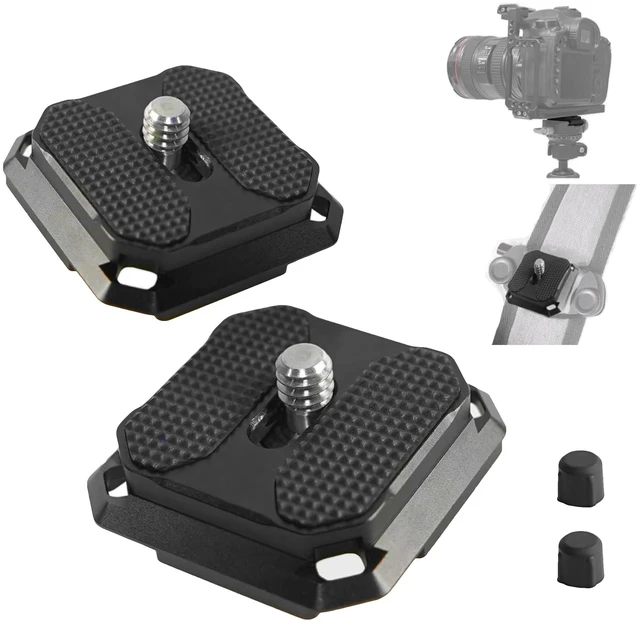 Main image of 2 Pack Arca-Swiss Plate, Quick Release Plate Camera Mount for Tripod,38mm Arca-Swiss Mount Plate with Safety Pins, Lightweight Aluminum for Tripod/Monopod/Strap, 1/4" Screw Compatible Camera,0.67oz
