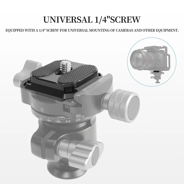Alt view image 4 of 7 - 2 Pack Arca-Swiss Plate, Quick Release Plate Camera Mount for Tripod,38mm Arca-Swiss Mount Plate with Safety Pins, Lightweight Aluminum for Tripod/Monopod/Strap, 1/4" Screw Compatible Camera,0.67oz