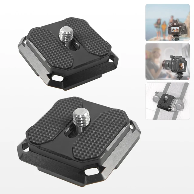 Alt view image 7 of 7 - 2 Pack Arca-Swiss Plate, Quick Release Plate Camera Mount for Tripod,38mm Arca-Swiss Mount Plate with Safety Pins, Lightweight Aluminum for Tripod/Monopod/Strap, 1/4" Screw Compatible Camera,0.67oz
