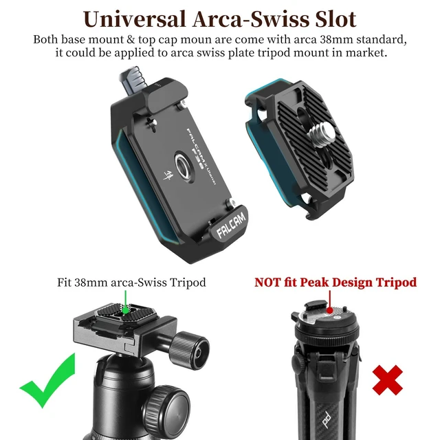 Alt view image 4 of 7 - F38 Camera Quick Release Plate with 1/4" to 3/8" Screw Thread | Quick Release System Plate Camera Tripod Mount Adapter for Sony Canon Monopod DSLR Stabilizer Slider Switch Between Stablizer