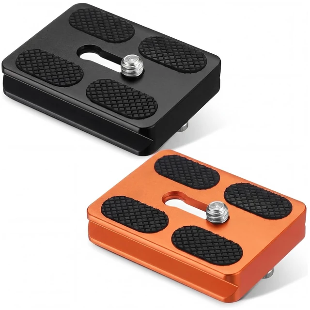 Main image of Quick Release Plate Tripod 1/4-20 DSLR,Pu50,Black and Orange | Tripod Mount Plate, Camera Tripod Mount for DSLR Camera Tripod Ball Head , Metal, 1.9 x 1.5 x 0.4 Inch