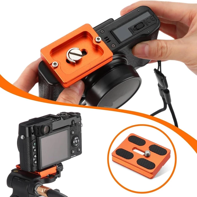 Alt view image 6 of 7 - Quick Release Plate Tripod 1/4-20 DSLR,Pu50,Black and Orange | Tripod Mount Plate, Camera Tripod Mount for DSLR Camera Tripod Ball Head , Metal, 1.9 x 1.5 x 0.4 Inch