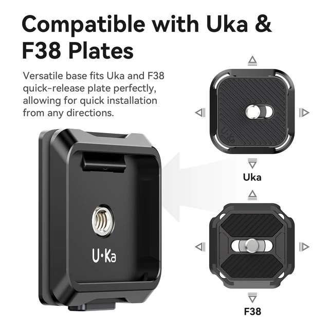 Alt view image 4 of 7 - UKA02 Quick Release Plate with 1/4" Thread Mount | Camera Tripod Mount Adapter, Anti- Loosening, Quick Release System QR Plate Compatible with UKA03/Arca Swiss (Only Plate)