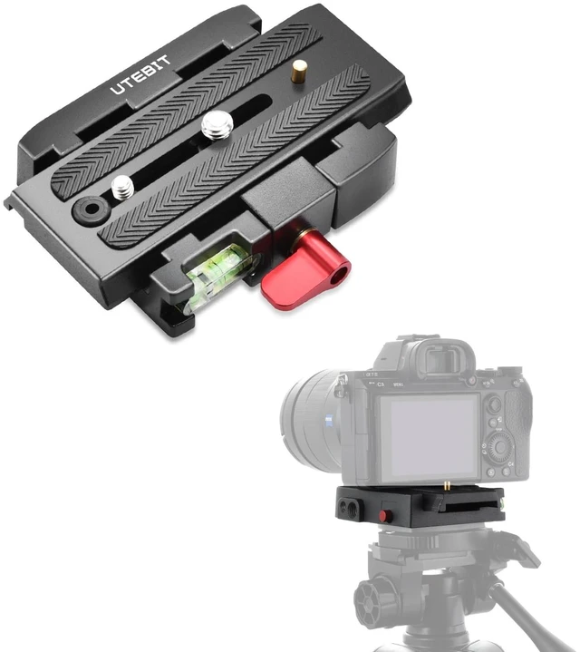 Main image of P200 Quick Release Plate, Compatible with Sony A6400 Manfrotto Only | Aluminum Alloy Camera Tripod Base Plate with 1/4" and 3/8" Screw Hole, Black
