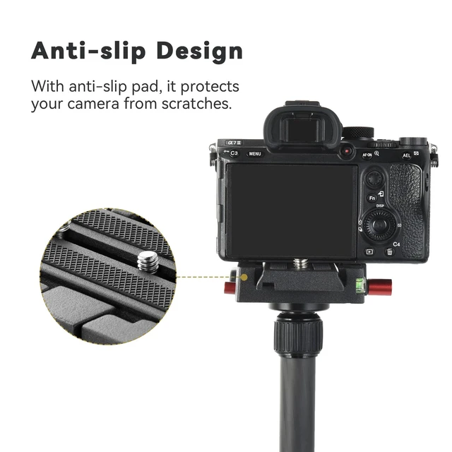 Alt view image 6 of 7 - P200 Quick Release Plate, Compatible with Sony A6400 Manfrotto Only | Aluminum Alloy Camera Tripod Base Plate with 1/4" and 3/8" Screw Hole, Black