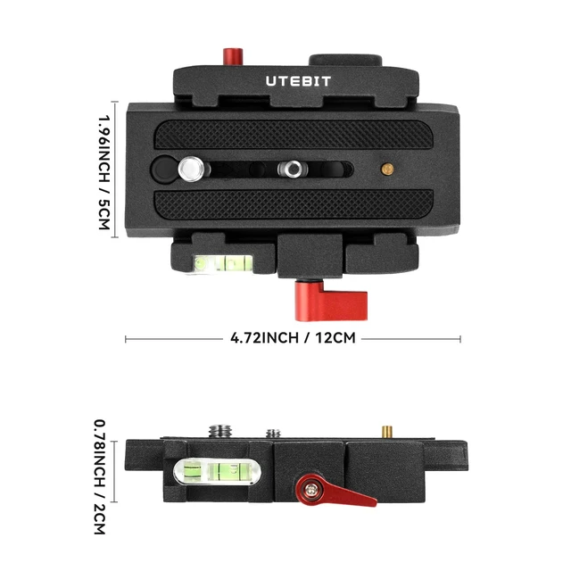 Alt view image 3 of 7 - P200 Quick Release Plate, Compatible with Sony A6400 Manfrotto Only | Aluminum Alloy Camera Tripod Base Plate with 1/4" and 3/8" Screw Hole, Black