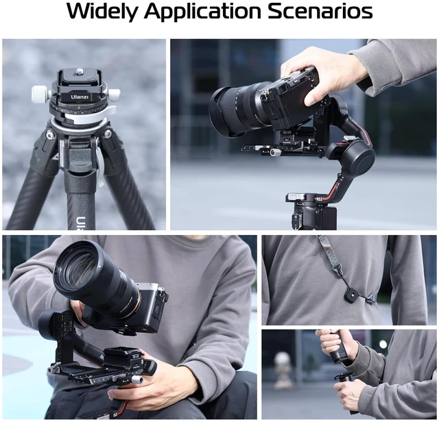 Alt view image 4 of 7 - UKA01 Quick Release Plate Kit, Arcac/F38 Interface Camera Quick Release Plate Mount Quick Setup w/ 1/4" to 3/8" Screw Thread Gimbles Sliders Tripods Adapter for Sony/Nikon/DJI/Fuji