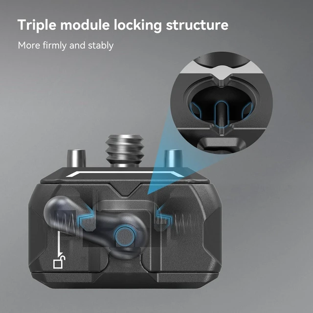 Alt view image 4 of 7 - Quick Release Plate Drop-in Quick Release Camera Mount Adapter | Mini Plate with 1/4" Screw, for Camera Clamp, Super Clamp, Ball Head, Tripod, Magic Arm, Stabilizer, Field Monitor - 3513C