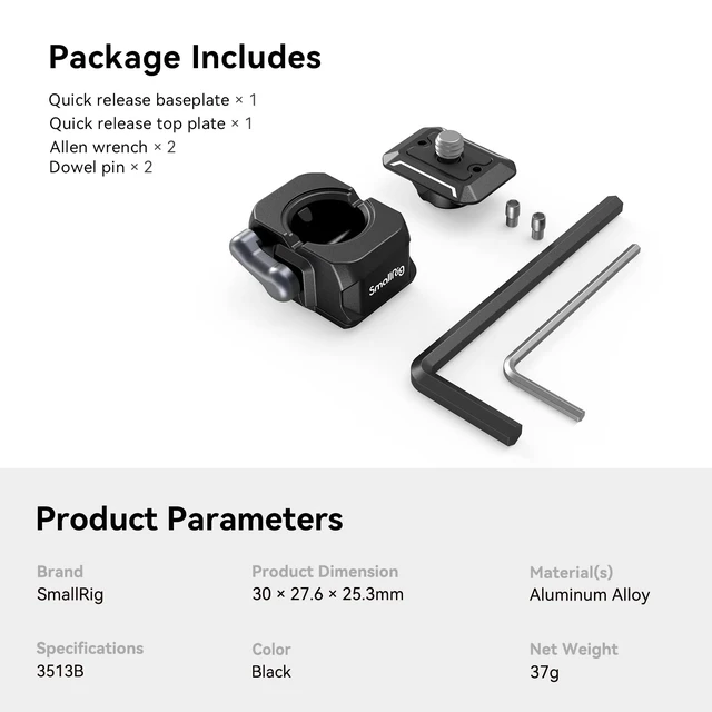 Alt view image 6 of 7 - Quick Release Plate Drop-in Quick Release Camera Mount Adapter | Mini Plate with 1/4" Screw, for Camera Clamp, Super Clamp, Ball Head, Tripod, Magic Arm, Stabilizer, Field Monitor - 3513C