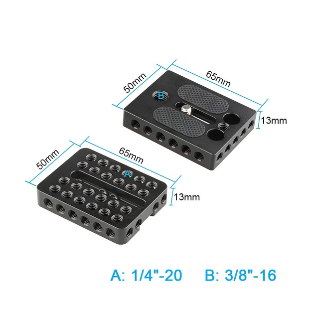 Alt view image 2 of 7 - Top Cheese Plate + Camera Base Plate for DIY DSLR Camera Cage Rig