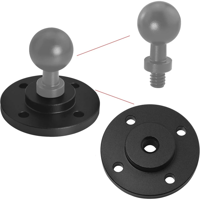 Alt view image 3 of 5 - 2 Set 1/4 inch Thread Tripod Adapter Holder Mount Plate Wall Mount Universal Wall Mount Mic Bracket Aluminium Alloy for Monitor Light Flash DSLR Camera Diameter 40mm 1/4 Hole