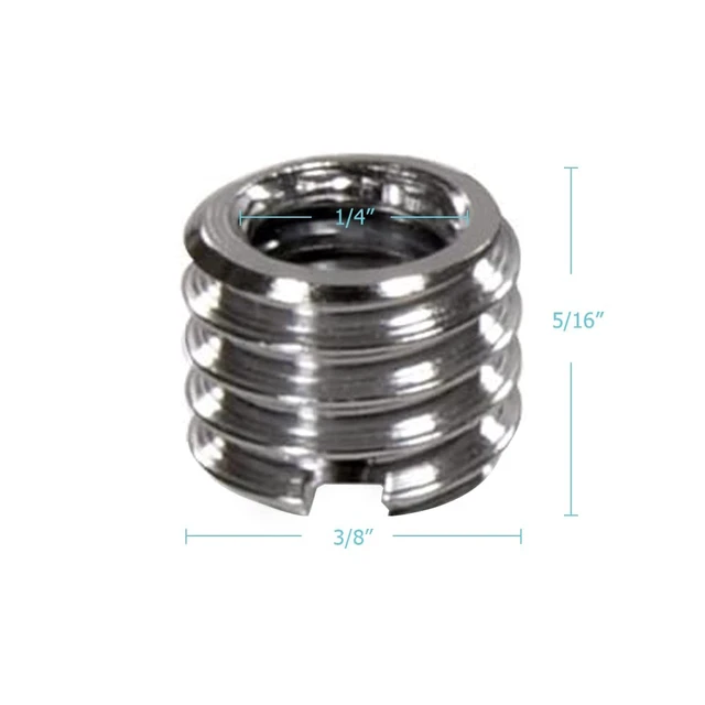 Alt view image 2 of 3 - Metal 1/4 inch to 3/8 inch Tripod Thread Adapter, Easy Mount Convert Screw Adapter for Tripod Monopod Ballhead, Reducer Bushing for Camera Video Equipment DSLR SLR Mic Boom Stand (10 Piece)
