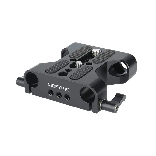 Alt view image 2 of 7 - Multipurpose Camera Base Plate with 15mm Rod Rail Clamp for DSLR Rig Support System - 226
