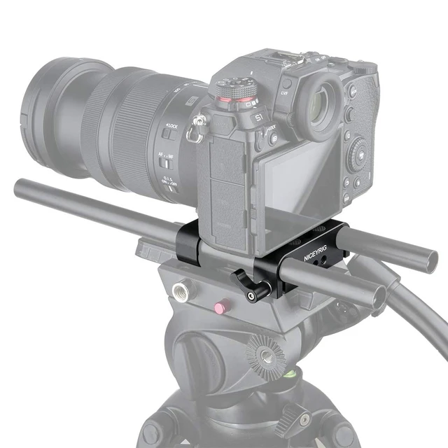 Alt view image 4 of 7 - Multipurpose Camera Base Plate with 15mm Rod Rail Clamp for DSLR Rig Support System - 226