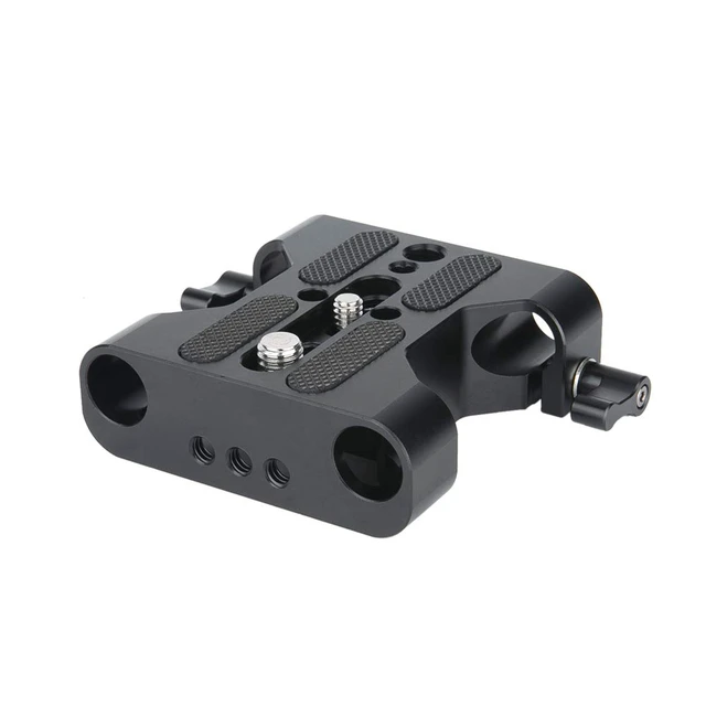 Alt view image 6 of 7 - Multipurpose Camera Base Plate with 15mm Rod Rail Clamp for DSLR Rig Support System - 226