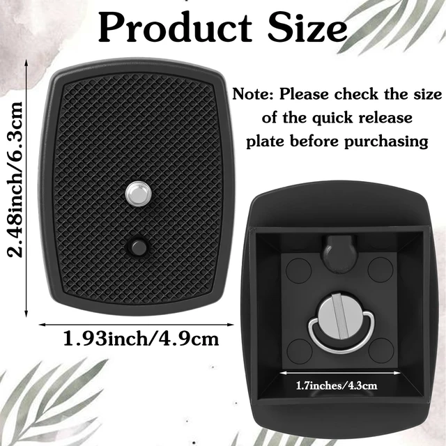 Alt view image 2 of 7 - 2 Pack 49mm Tripod Quick Release Plate with 1/4 in Screw Tripod Base Plate Camera Mount Adapter Replacement for Tripods Cameras Mount Base Plates Black