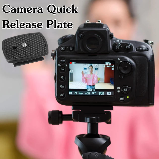 Alt view image 5 of 7 - 2 Pack 49mm Tripod Quick Release Plate with 1/4 in Screw Tripod Base Plate Camera Mount Adapter Replacement for Tripods Cameras Mount Base Plates Black