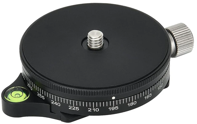 Main image of Camera Panoramic Panning Base with Plate 3/8" Screw Aluminum Alloy Panorama Ball Tripod Head with Bubble Level for Tripod Monopod DSLR Cameras,Load Capacity 22 LBS