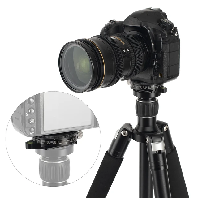 Alt view image 7 of 7 - Camera Panoramic Panning Base with Plate 3/8" Screw Aluminum Alloy Panorama Ball Tripod Head with Bubble Level for Tripod Monopod DSLR Cameras,Load Capacity 22 LBS