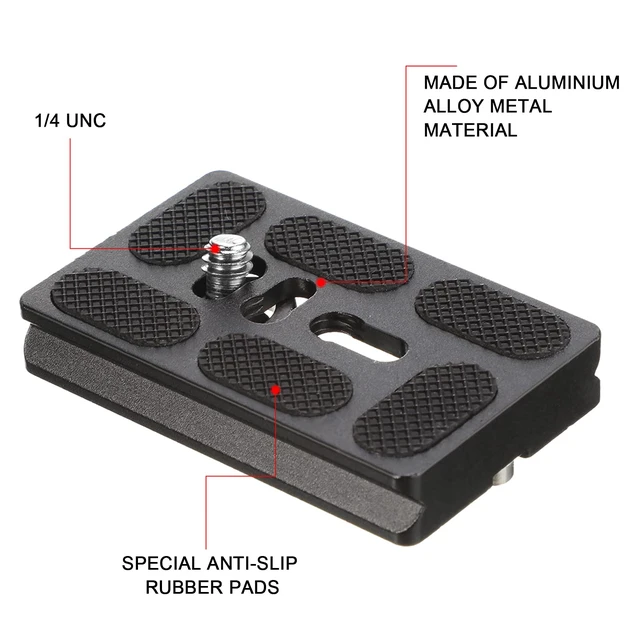 Alt view image 4 of 7 - Quick Release Plate Tripod 1/4-20 DSLR,Pu60,Black | Tripod Mount Plate, Camera Tripod Mount for DSLR Camera Tripod Ball Head , Metal, 1.9 x 1.5 x 0.4 Inch