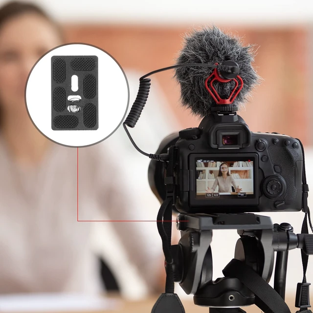 Alt view image 7 of 7 - Quick Release Plate Tripod 1/4-20 DSLR,Pu60,Black | Tripod Mount Plate, Camera Tripod Mount for DSLR Camera Tripod Ball Head , Metal, 1.9 x 1.5 x 0.4 Inch