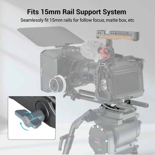 Alt view image 4 of 7 - Universal LWS Baseplate for DSLR/Mirrorless Camera Cages | Comes with Dual 15mm Rod Clamp