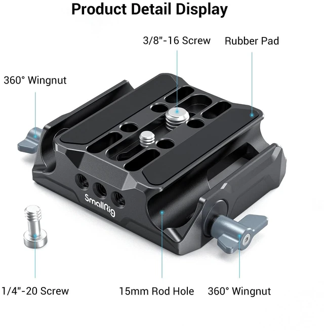 Alt view image 6 of 7 - Universal LWS Baseplate for DSLR/Mirrorless Camera Cages | Comes with Dual 15mm Rod Clamp