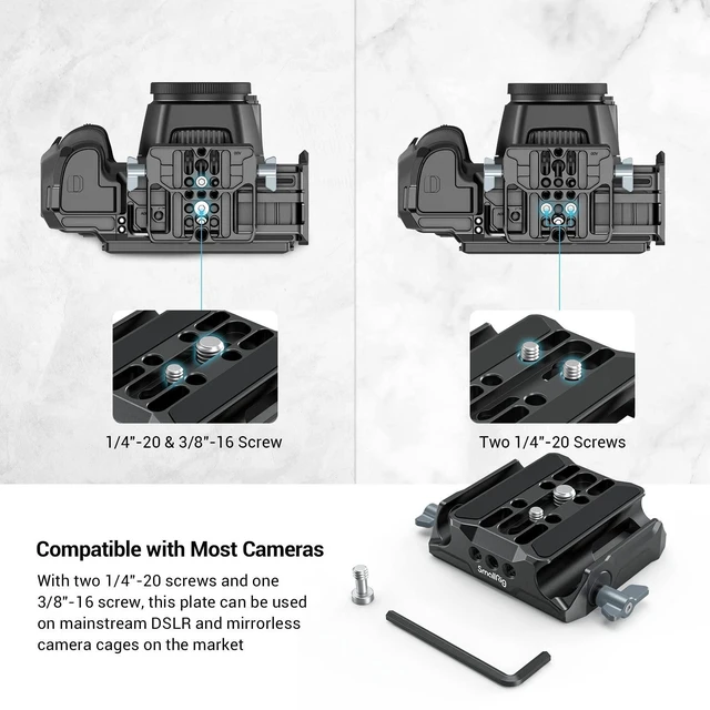 Alt view image 5 of 7 - Universal LWS Baseplate for DSLR/Mirrorless Camera Cages | Comes with Dual 15mm Rod Clamp