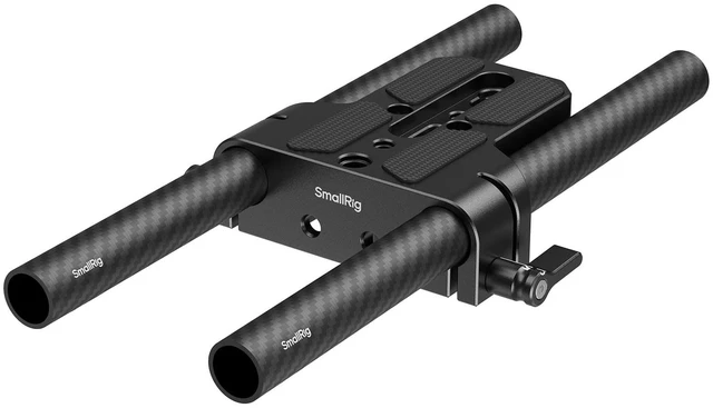 Main image of Camera Base Plate Kit with 15mm LWS Rod Rail Clamp, Dual 15mm Rod | Carbon Fiber 15mm Rods (8'' / 20cm), for Sony A6500 A6600 A6300, for Canon R5 R6, for Sony A7SIII / A7III, for Camera & Cage