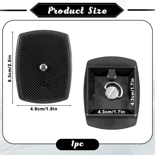 Alt view image 3 of 7 - 2 PCS Tripod Plate, Universal Camera Tripod Mount Quick Release Plate | Tripod Mount Plate, Camera Quick Release Plate, Tripod Attachment for Tripod, Camera Mount Base Plate