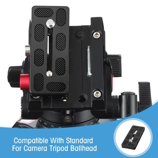 Alt view image 5 of 7 - Quick Release Plate Tripod 1/4-20 DSLR,100mm 1/4''and 3/8'',Black | Tripod Mount Plate, Camera Tripod Mount for DSLR Camera Tripod Ball Head , Metal, 1.9 x 1.5 x 0.4 Inch